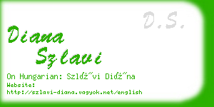 diana szlavi business card